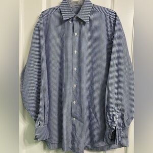 J Hilburn Blue Check Dress Shirt XL
